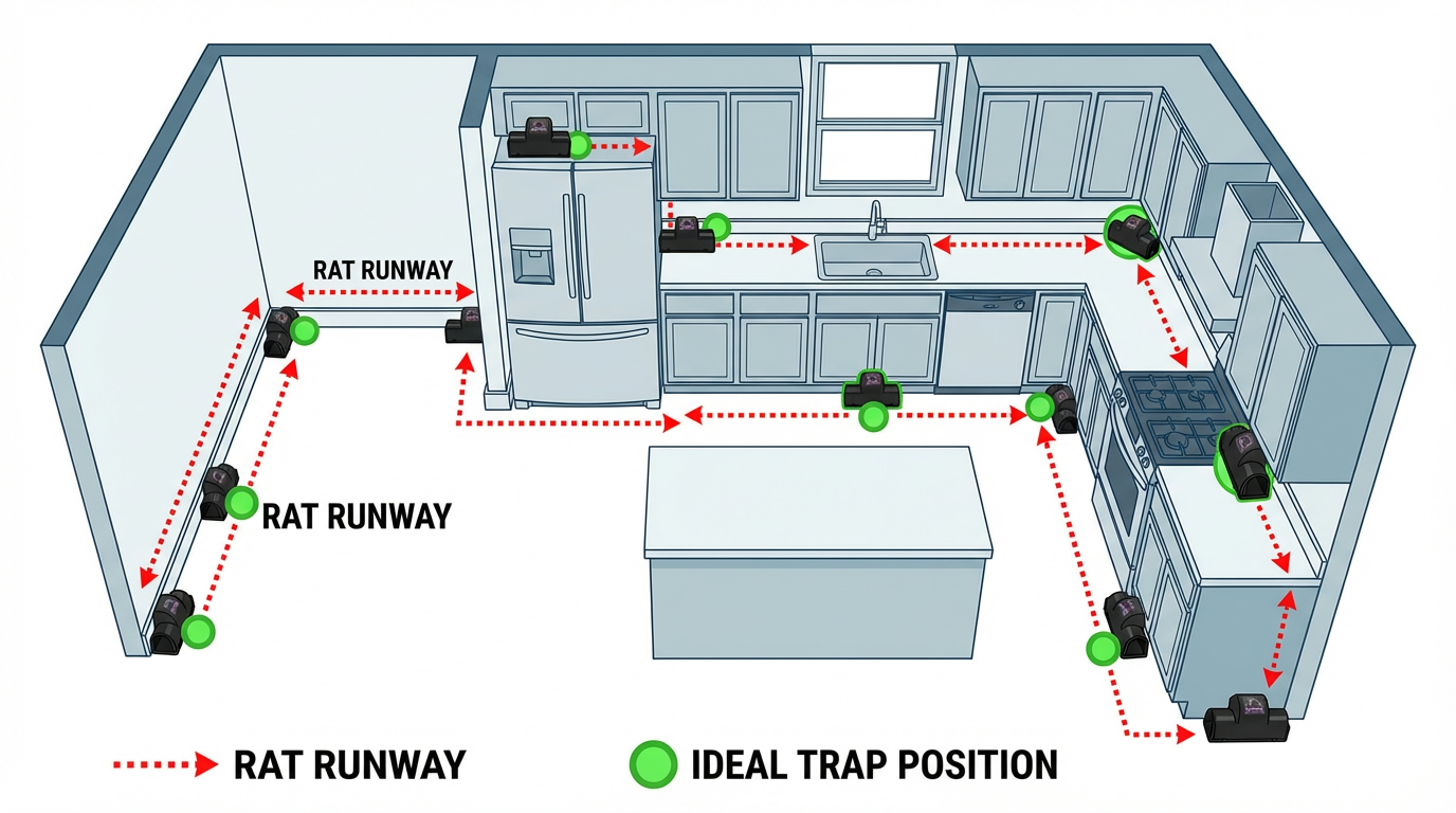 Best tunnel trap positions for kitchens
