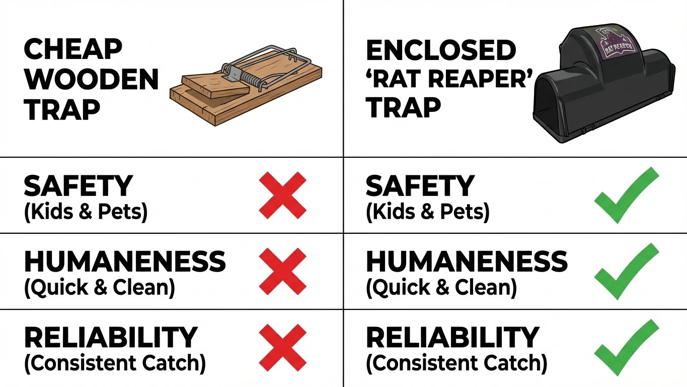 Enclosed trap safety features