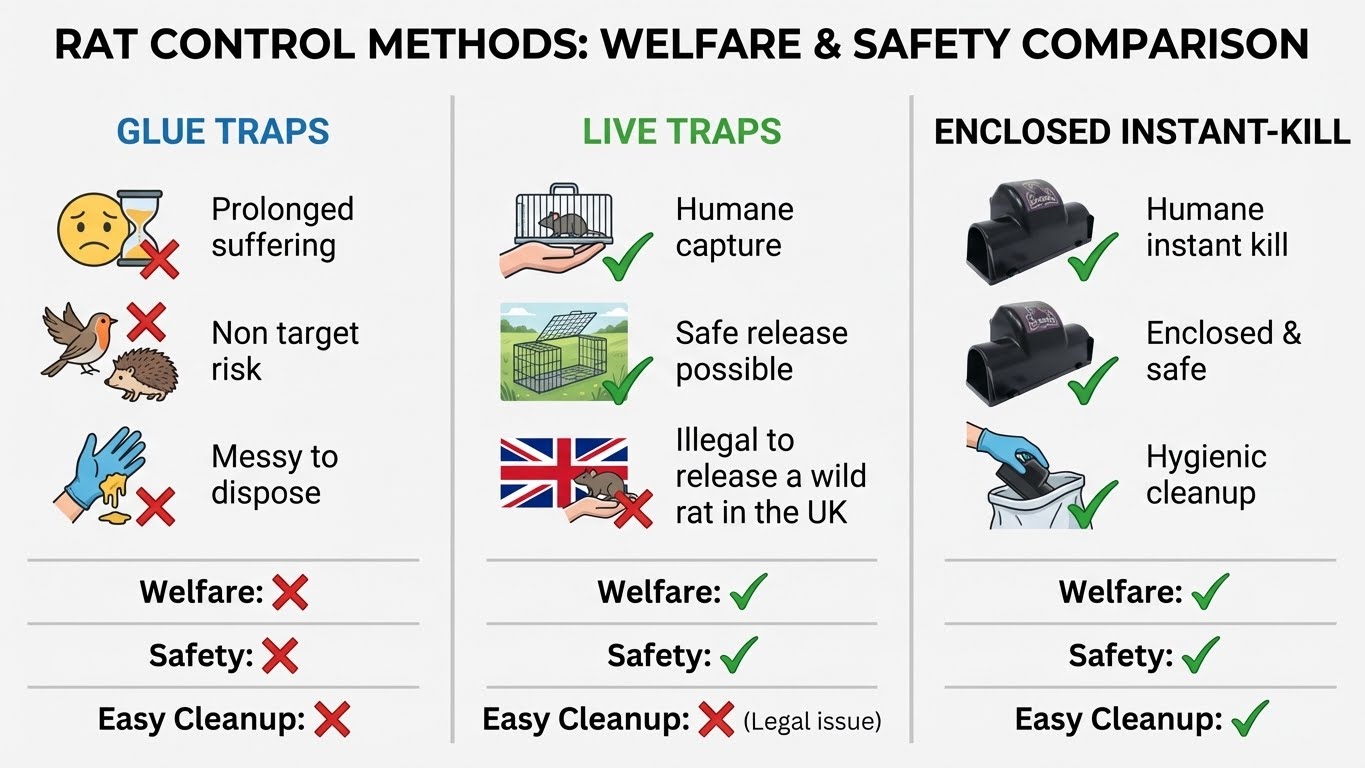 Comparison of different rat trap types